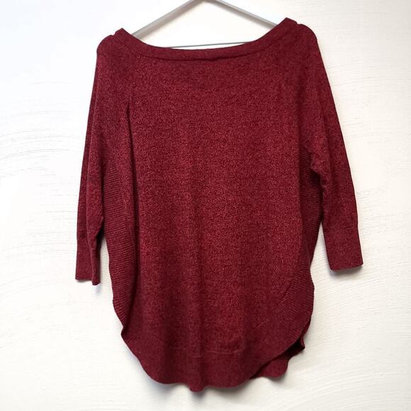 Express Soft Knit Sweater Size Small Short Sleeve Rust Red Heathered Womens - Picture 10 of 10